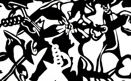 Organic Collage - X-Acto Knife and Black Construction Paper